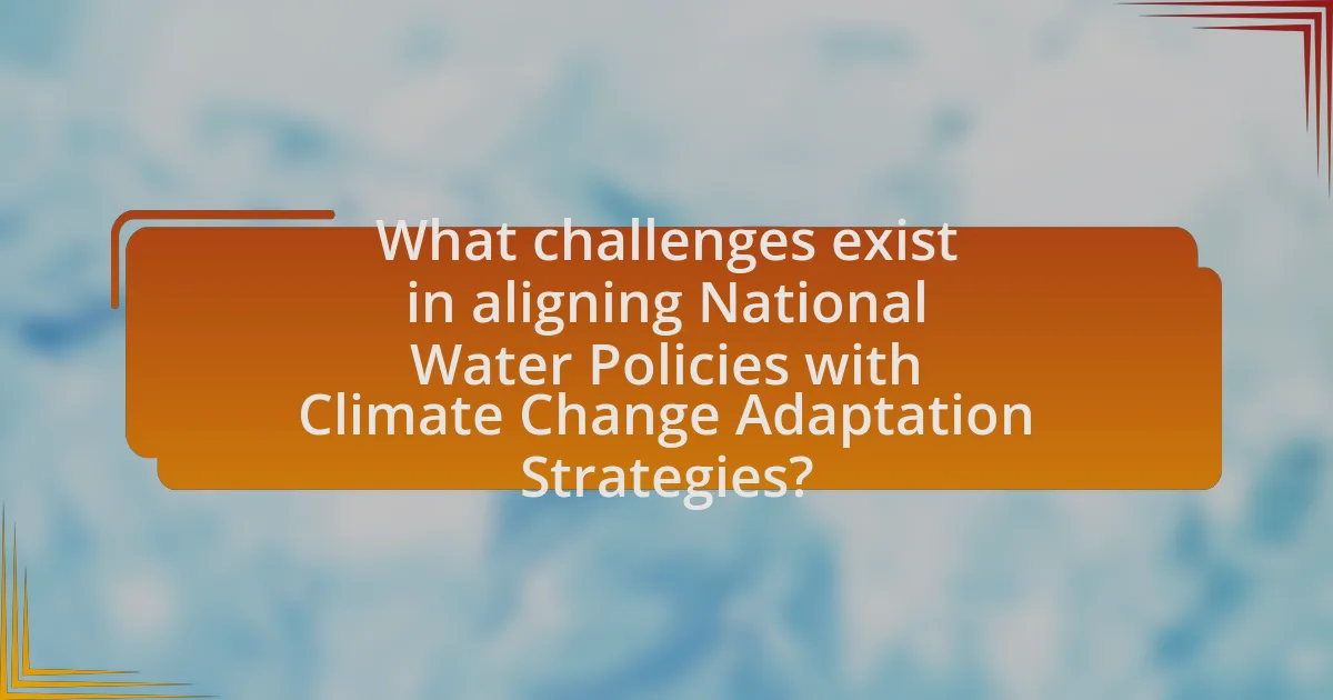What challenges exist in aligning National Water Policies with Climate Change Adaptation Strategies?